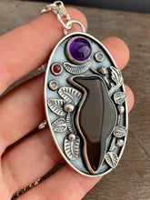 Load image into Gallery viewer, Obsidian Crow Necklace