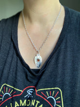 Load image into Gallery viewer, Owl pendant #13 - Tourmaline and Rainbow Moonstone