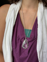 Load image into Gallery viewer, Large Quartz pendant with 34” chain as requested
