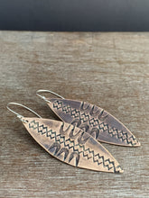 Load image into Gallery viewer, Stamped bronze earrings