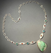 Load image into Gallery viewer, Large variscite shield necklace.