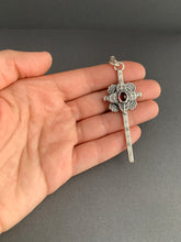 Load image into Gallery viewer, Large faceted garnet cross