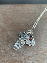 Load image into Gallery viewer, Rainbow moonstone and tourmaline charm collection with 22k gold and 18k gold accent