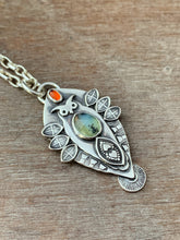 Load image into Gallery viewer, Owl pendant #3 - Peruvian Opal and Citrine