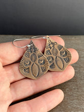 Load image into Gallery viewer, Stamped bronze earrings
