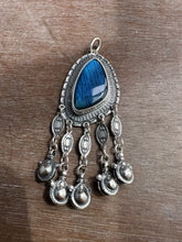 Load image into Gallery viewer, Labradorite medallion with handmade jingles