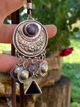 Load image into Gallery viewer, Moon pendant with handmade bells