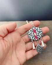 Load image into Gallery viewer, Large Jingly Candy Cane Snowflake Pendant