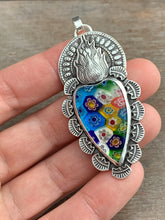 Load image into Gallery viewer, Millefiori Sacred Heart pendant