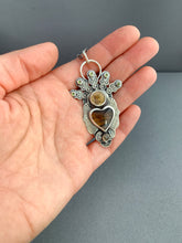 Load image into Gallery viewer, Montana agate sacred heart pendant