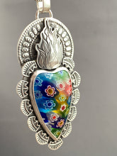 Load image into Gallery viewer, Millefiori Sacred Heart pendant