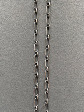 Load image into Gallery viewer, Add a chain to a necklace, Medium Sterling silver chain, Textured patina'd oval medium and small links