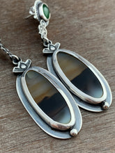 Load image into Gallery viewer, Montana agate and serpentine earrings