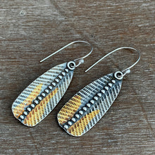 Load image into Gallery viewer, Keum Boo Patterned Feather Earrings