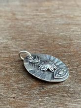 Load image into Gallery viewer, Sterling silver bee and eye pendant