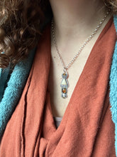 Load image into Gallery viewer, Citrine and Montana agate set in 22k gold medallion