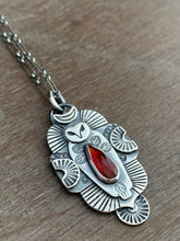 Load image into Gallery viewer, Owl pendant #5 - hessonite garnet