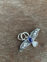 Load image into Gallery viewer, Small kyanite stamped bird pendant
