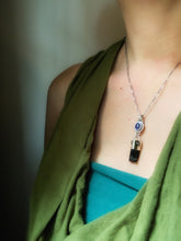 Load image into Gallery viewer, Tanzanite and black tourmaline crystal necklace