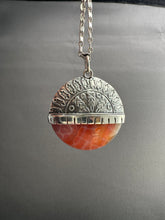 Load image into Gallery viewer, Snakeskin carnelian and amazonite medallion