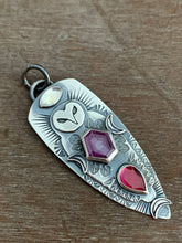 Load image into Gallery viewer, Ruby and Garnet Owl Pendant