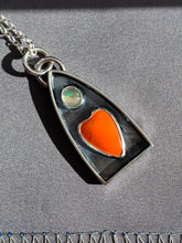 Load image into Gallery viewer, Orange Rosarita Sacred Heart Pendant