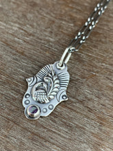 Load image into Gallery viewer, Fluorite bird charm necklace