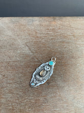 Load image into Gallery viewer, Owl pendant #3- Amazonite, Andalusite, and Blue Topaz