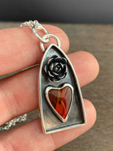 Load image into Gallery viewer, Rosarita and Cast Succulent Sacred Heart Pendant