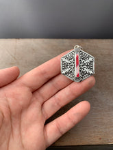 Load image into Gallery viewer, Candy Cane Hexagonal Snowflake Pendant #3