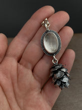 Load image into Gallery viewer, Cast cedar cone necklace with phantom Quartz