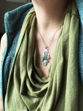 Load image into Gallery viewer, Peanut wood and chrysoprase antler medallion