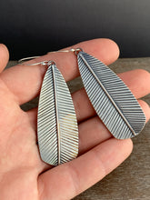 Load image into Gallery viewer, Large Stamped silver earrings