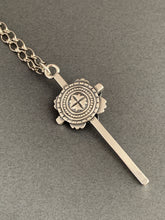 Load image into Gallery viewer, Large faceted garnet cross