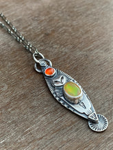 Load image into Gallery viewer, Owl pendant #12 - Opal and carnelian