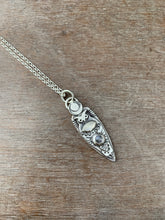 Load image into Gallery viewer, Owl pendant #20 - Labradorite and Rainbow Moonstone