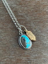 Load image into Gallery viewer, Small Turquoise charm with a 14k gold filled feather
