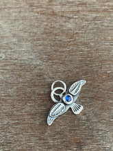 Load image into Gallery viewer, Small kyanite stamped bird pendant