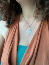 Load image into Gallery viewer, Sterling silver Owl pendant with diamond shape