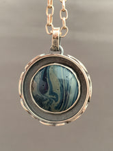 Load image into Gallery viewer, Swirly Leland blue fish parable pendant