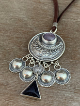 Load image into Gallery viewer, Moon pendant with handmade bells