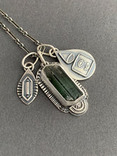 Load image into Gallery viewer, Green tourmaline crystal charm necklace