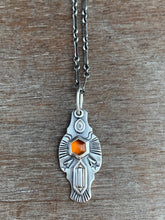 Load image into Gallery viewer, Hessonite garnet charm necklace