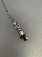 Load image into Gallery viewer, Ruby and black tourmaline crystal necklace