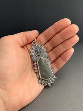 Load image into Gallery viewer, Polychrome jasper and labradorite pendant