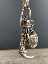 Load image into Gallery viewer, Cast owl talon and crystal pendant