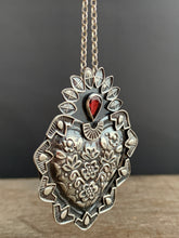 Load image into Gallery viewer, Garnet Sacred Heart pendant 2