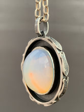 Load image into Gallery viewer, Opalite glass fish parable pendant