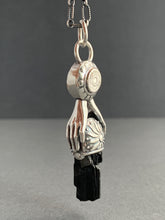 Load image into Gallery viewer, Rutilated quartz and black tourmaline crystal necklace