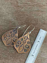 Load image into Gallery viewer, Stamped bronze earrings